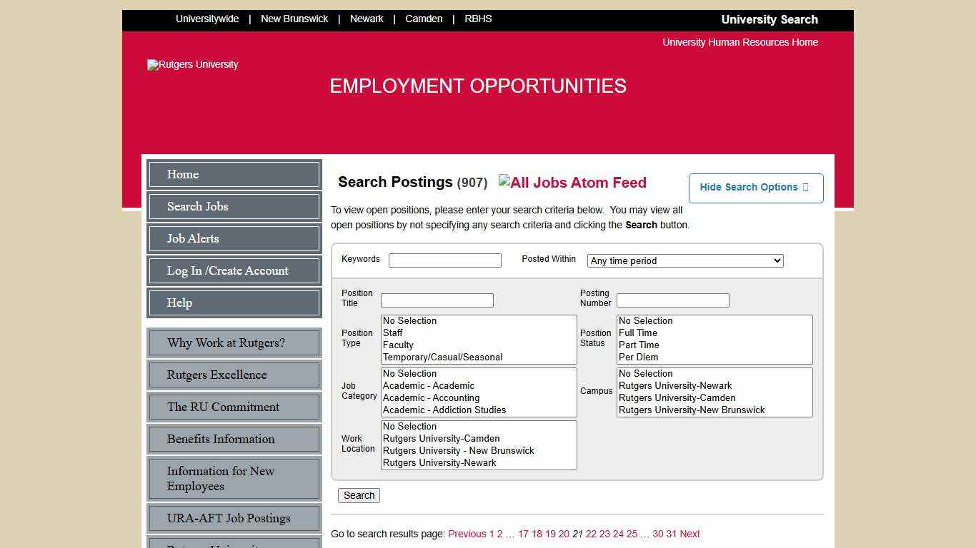 Rutgers University Employment Opportunities Search Jobs